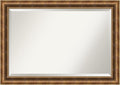Amanti Art Bronze Wall Mirror 29x41 Manhattan Bronze Rectangle Bathroom Mirror for Wall Decor Living Room, Large Traditional Wood Frame, Hangs Horizonally and Vertically, Bathroom Decor, Beveled Edge
