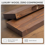 Homeforia Classic Walnut 36 inch Floating Shelf, High End Solid Real Wood Small 36inch Floating Shelves for Wall Mounted, 36in Floating Shelves, Heavy Duty Bracket, 36 X 6.5 X 1.75 inches, Set of 2