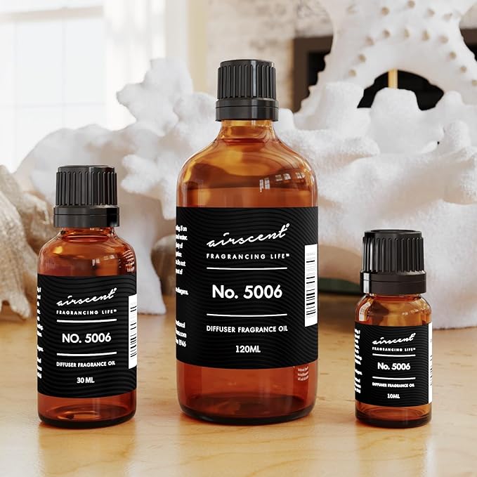 AirScent Diffuser Oil Inspired by TF's Ombre Leather - No. 5006 Perfume Dupe - Fragrance Oil Blend for Ultrasonic and Waterless Diffusers and Crafting - 120 ml, 4 fl oz Glass Bottle with Dropper