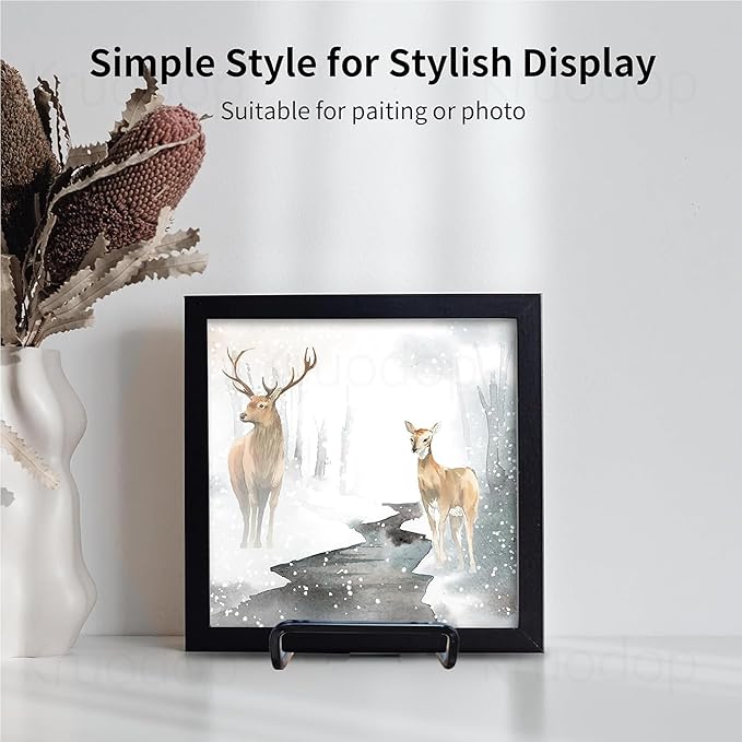 3 Pack 8 inch Metal Plate Stands for Display, Plate Holder Pictures Frame Easel Display Stand, Tabletop Picture Stand, Iron Easels for Display Photo Frames, Plates, Vinyl Record，Book, Sign（Black）