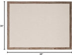 U Brands Linen Bulletin Board, 36" x 48", Rustic Wood Style Frame, Industrial Grade Pinning Surface