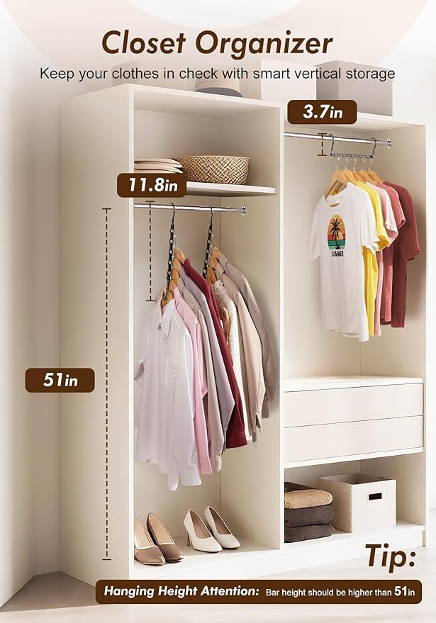 HOUSE DAY Closet Organizers and Storage 12 Pack, College Dorm Room Essentials, Multifunctional Organizer Magic Space Saving Hangers with 5 Holes, Storage Organization for Wardrobe Closet