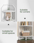 CHOEZON 6-Tier Industrial Corner Shelf, 71.2" Corner Storage Stand, Plant Stand Display Shelf, Corner Bookcase for Bedroom, Living Room, Home Office, White TCJ11WB