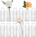 Small Bud Vases Set of 12, Glass Bud Vase in Bulk, Mini Flower Vase for Centerpiece, Vintage Decorative Vase for Flowers, Wedding, Home Decor, Housewarming Gift (Clear)