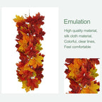 MSUIINT Artificial Flower Swag, 2Pcs Hanging Maple Swag Fall Garland Wall Swag Front Door Swag with Maple Leaves Floral Swag Harvest Swag for Home Wall Decor Party Holiday Decor (21.7In)