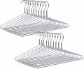 Amber Home 20 Pack Heavy Duty Metal Shirt Coat Hangers, Stainless Steel Clothes Hanger with Polished Chrome, 17 Inch Silver Metal Wire Hanger