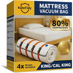 Memory Foam Mattress Vacuum Bag, Heavy-Duty Mattress Storage Bag for Moving and Transport, Mattress Compression Bag with Straps & Dual-Zip Seal (Orange Straps, King/Cal-King)