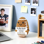 Belatelove Uncle Gifts from Nephew Niece, Positive Handmade Crochet Uncle Father's Day Birthday Gifts, Unique Funny I Love You Cute Football Small Gift for Uncles