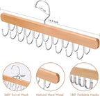 2 Pack Bra Hanger for Closet Organizer, Premium Wooden Tank Top Hangers with 36 Foldable Hooks, 360° Rotating Design, Space Saving Storage for Tank Tops, Bras, Scarves and More