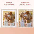Lyeasw 8x10 Picture Frame Beige Set of 15, Display Pictures 8x10 with Mat or 9x11 without Mat, Multi Photo Frames for Wall or Tabletop
