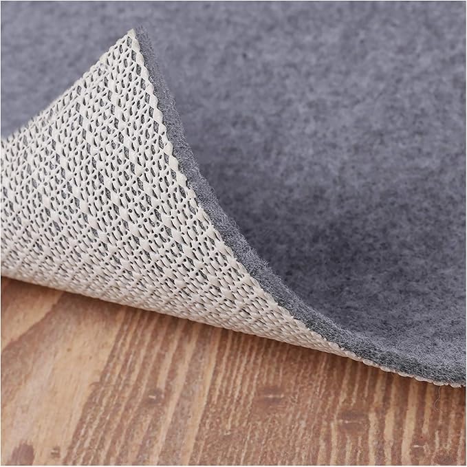 Non Slip Rug Pad Grippers - Round 8x8 Ft, 1/8" Thick, (Felt + Rubber) Double Layers Area Carpet Mat Tap, Provides Protection and Cushioning for Hardwood or Tile Floors