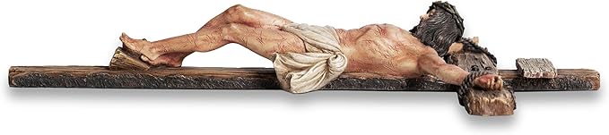 DevotedWalls Extra-Large Catholic Crucifix for Wall,20.75" H Church-Sized Cross of Jesus Christ–INRI,Bloodied Wounds & Realistic Detail for Church,Chapels and Home(Full Color)