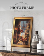 VIYYIEA Vintage Gold Framed Wall Art for Living Room, Christmas Canvas Prints Home Decor, Oil Painting Picture, Bedroom Wall Decor Gifts for Friends or Family -【Giving Gifts】-(16L x 12W)