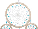 Large Rattan Dream Catchers - Light Blue Rooster Feather with Luxury Pearl, Multiring, Handmade Dreamcatcher for Bedroom, Dream Catcher for Girls, Dream Catchers for Boys, Dream Catcher Wall Decor