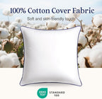 puredown® 24x24 Pillow Inserts Set of 2, Overfilled Down Alternative Euro Pillows with 100% Cotton Cover, Plush Fluffy Decorative Throw Pillows for Couch, Sofa, Bed and Home Decor