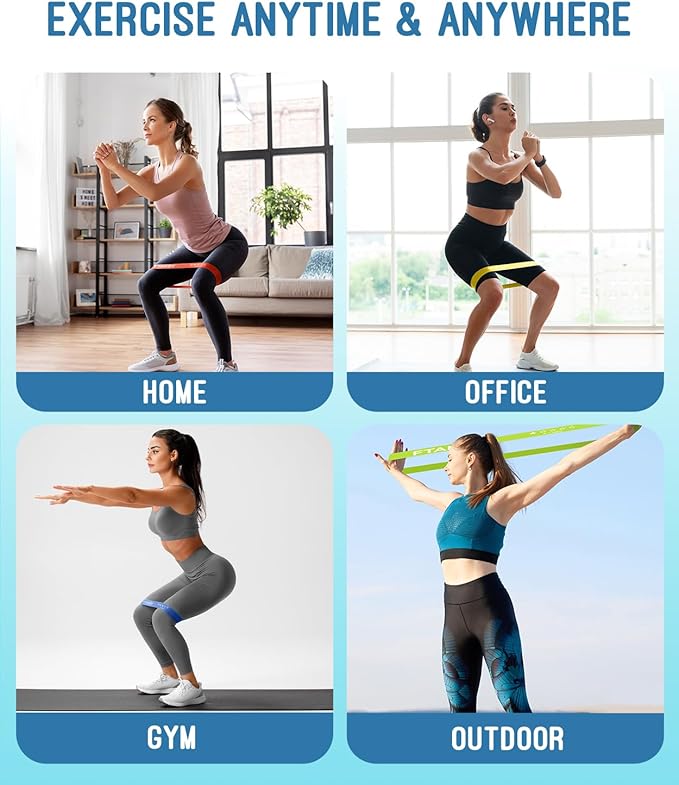 Resistance Bands for Working Out, Exercise Bands with 5 Resistance Levels, Natural Latex Resistance Bands Designed for Home Fitness, Strength Training and Flexibility Exercises