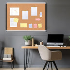 Large Cork Bulletin Board 36" x 48", Black/Sliver Aluminium Framed Corkboard, 4 x 3 Office Board for Wall Decor, Wall Mounted Notice Pin Board with 18 Push Pins for School, Home & Office