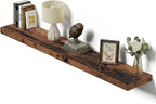 Vivelove Farmhouse Single Floating Shelves for Wall 48 in x 10.3in x 1.8in, Large Wall Long Shelves Heavy Duty 80 lbs for Bedroom, Living Room, Kitchen, Office, Rustic Shelf Book Home Decor, Brown