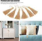 Rustic Style Natural Burlap Tassels for Crafts 6 Pieces Bracelet Necklace Home Decoration