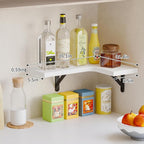 Fixwal Floating Shelves for Wall Set of 5, Rustic Wood Wall Mounted Corner Shelf for Bathroom, Kitchen, Bedroom, Home Decor, Laundry Room, Living Room (White)