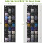 Unjumbly Baseball Hat Rack, 30 Pocket Over-The-Door Hat Organizer with Clear Deep Pockets to Display Baseball Caps Collection, Complete with 3 Over Door Hooks (Black, 30 Pockets)