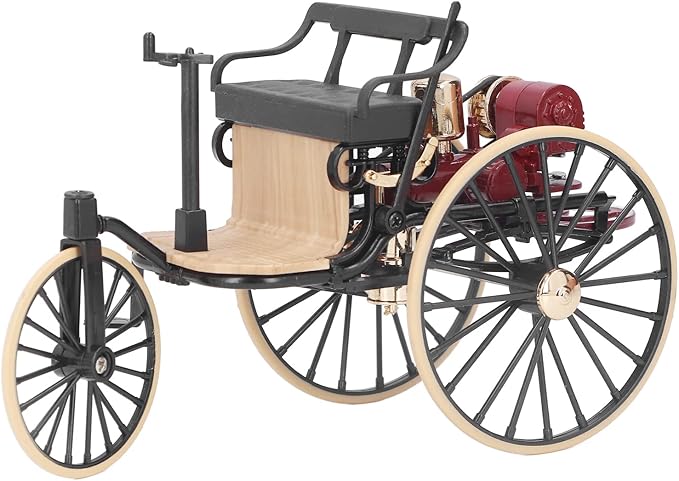 Fdit Retro Alloy Tricycle Ornament High Simulation Classic Car Model 1:12 Scale Decoration for Home, Ideal Model Collectors, Suitable for Wine Cabinet Entrance Decor, Durable and Sturdy Design