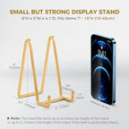 Plate Holder Easel Display Stand - 6 inch Metal Plate Stands for Display - Tabletop Picture Stand - Gold Iron Easels for Display Pictures | Photo Frames | Book | Decorative Plates | Plaque - 4 Pack
