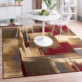 Unique Loom Barista Collection Area Rug - Timor (10' Square, Multi/Red)