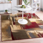 Unique Loom Barista Collection Area Rug - Timor (10' Square, Multi/Red)