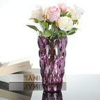 CEMABT 9.5inch 3.4 lb Glass Vases for Flowers Unbreakable Thickened Morden vase for Tables Centerpieces,Colorful,Vintage and Clear Rose Large Flower vases for Bouquet Unique Gifts（Purple）
