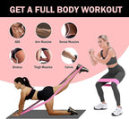 Long and Short Fabric Resistance Bands with Door Anchor, Non-Slip Stretch Booty Bands for Working Out Women & Men, Loop Exercise Elastic Bands for Home Physical Therapy Yoga Pilates