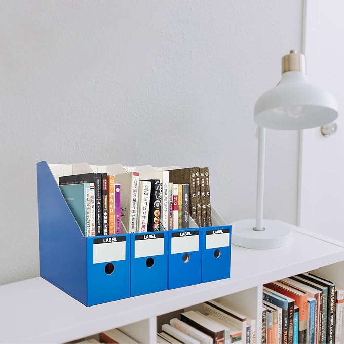 Limitliho Magazine Holde ( Blue, 2 Pack), Magazine File Holder for Home, Office, Desk, 10.6'' H×10.2'' L ×3.5''W Magazine Storage Box