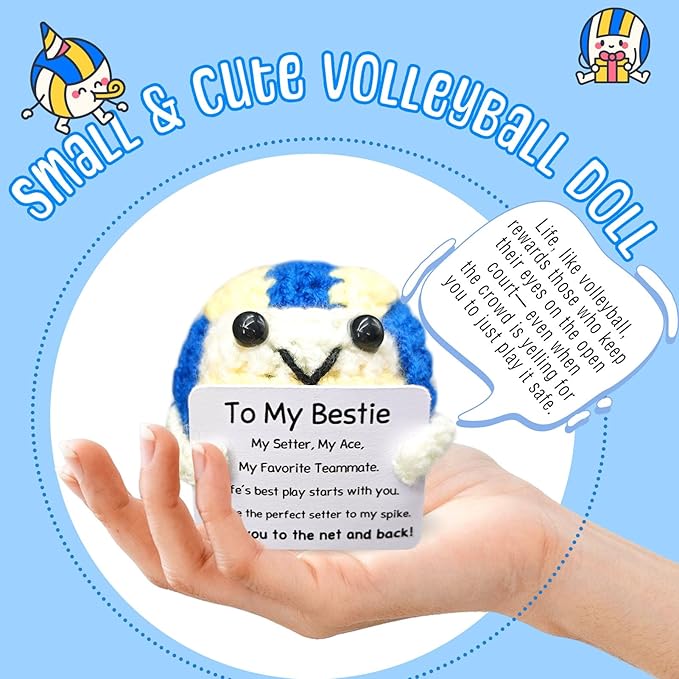 Handmade Collectible Volleyball for Her,Emotional Support Gift for Girlfriends,Volleyball Lover Gifts,Cute Home Decor for Sister & BFF,Work Bestie Bestfriend for Birthday