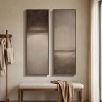 Long Narrow Framed Brown and Beige Neutral Abstract Vertical Wall Art, Set of 2 Modern Canvas Prints Paintings Artwork for Walls, Minimalist Pictures for Living Room Bedroom Hallway Entryway Wall Decor