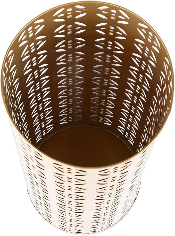 Metal Round Umbrella Stand Rack, Freestanding Tall Round Basket Umbrella Holder Bin for Entryway Home Office (L)