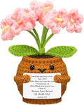 Wavwavw Christian Gift for Women Positive Handmade Crochet Doll with Bible Verse Prayer Card Inspirational Scripture Religious Crochet for Christmas Sunday Group Church(Not Forget Me)