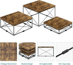 ELITEROO Buffet Risers, Wood Food Riser for Buffet Table, 3Pcs Dessert Table Display Set for Catering Supplies, Square Risers Display Stands for Wedding Party Decor, Rustic Brown, 8"x9"x10"