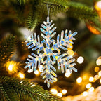 36 Pack Christmas Ornaments Snowflakes Decorations - Iridescent Plastic Snowflakes Hanging Decorations for Winter Holiday Christmas Birthday Party Decoration Supplies
