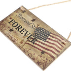 BinaryABC 4th of July Wooden Sign Plaque Door Wall Hanging Decorations, Fourth of July Independence Day Memorial Day Party Decorations