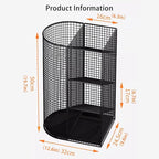 Commercial Metal Umbrella Holder Indoor Large-Capacity Umbrella Storage Shelf Umbrella Basket with Removable Drip Tray for Entryway Metal Entrance Umbrellas Organizer(White)
