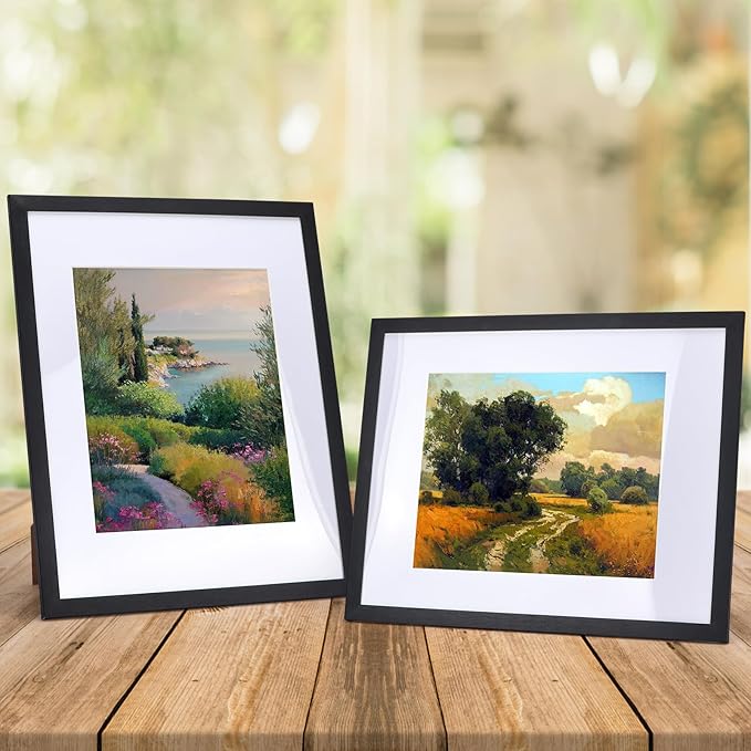 Lyeasw 8.5x11 Picture Frame Black 15 Pack, Display 8.5x11 Certificate with Mat or 11x14 Picture without Mat, Multi Award Diploma Document Frame for Wall or Tabletop