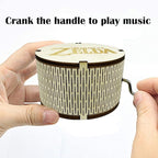 Youtang Zelda:Song of Storms from Ocarina of Time Wood Music Box, Round Antique Engraved Handcrank Wooden Musical Boxes Gifts for Lover, Boyfriend, Girlfriend, Husband, Wife(White)