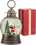 Christmas Snow Globes Christmas Decorations, Lighted Musical Snow Globes Lantern, Santa Decoration Indoor Home Décor & Gift, 6H Timer, USB/Battery Operated