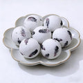 Set of 6 Decorative Orbs for Centerpiece Bowls for Dining Table Centerpiece Decor - 2.6in Feather Pattern Orb - Coffee Table Decor Ball - Bowl Excluded