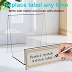 Boloyo Acrylic Display Stand with Sign Plate, 6PC Clear Display Easel Purse Display Riser Holder, Acrylic Purse Display Holder for Displaying Wallet, Purse, Handbag, Cosmetic, Jewelry, Glasses (Large, 6PC)