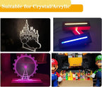 6 inch Rectangle Display Pedestal, Colorful Rectangle Led Lights Display Base, Crystal Wooden Lighted Base Stand for Acrylic, Crystal, Night Light, Glass Resin Art