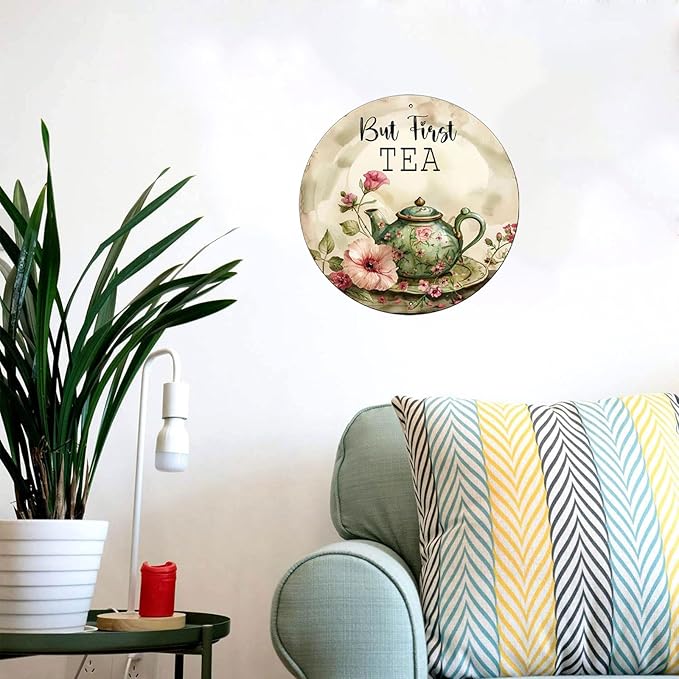 Round Sign Australian Cattle Dog Tin Sign Retro Aluminum Metal Sign for Kitchen Garden Bar Office Home Indoor Wall Decor 12 Inch
