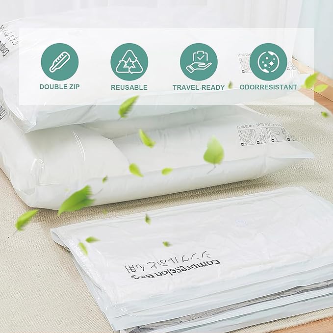 Travel Vacuum Storage Bags with Electric Pump, Multiple Combinations Travel Packing Bags for Luggage and Suitcase, Carry-on Size Compression Space Saver for Clothes and Clothing (E: 12 Combo-EPUMP)