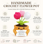 Velyra Tulip Crochet Doll, Make Things Better Positive Flower Doll with Appreciation Card, Handmade Emotional Support Plush, Thank You Gift, Teacher Nurse Coworker Gifts, Small Desk Shelf Decor