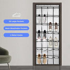 28 Large Pockets Over the Door Shoe Organzier, Hanging Shoe Organizer for Door Large Capacity Shoe Storage Bag with 4 Metal Hooks